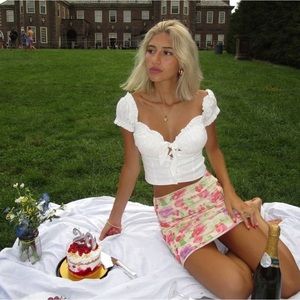 winslow floral mini skirt